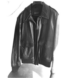 Bruno Magli Men black leather jacket, size US42